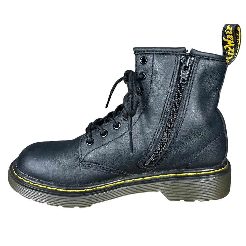 Dr. Martens Kids 1460 J Black Leather Lace Up Combat Boot Size US 2